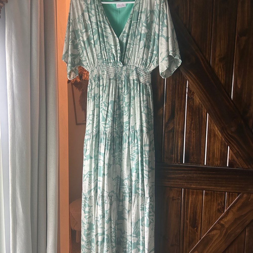 Green Floral Maxi Dress